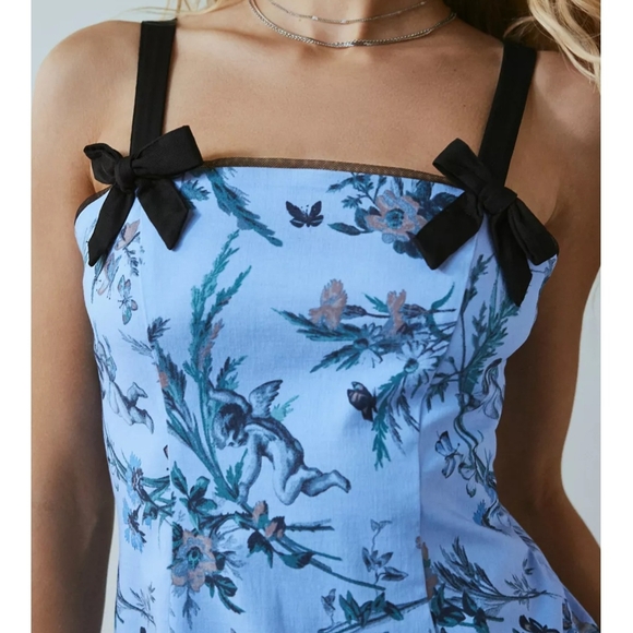 Urban Outfitters Blue Floral Mini Dress - Picture 2 of 3